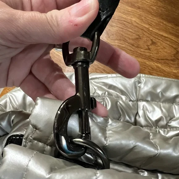 NWT THINK ROYLN Silver Shoulder Bag with Pleated Design - Picture 5 of 8